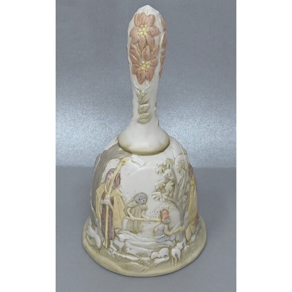 LEFTON Vintage 1982 Nativity Bell Come All Ye Faithful Hand Painted Christmas - Picture 4 of 11